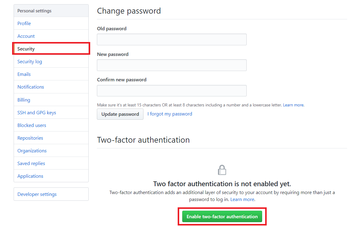 Enable Two-Factor