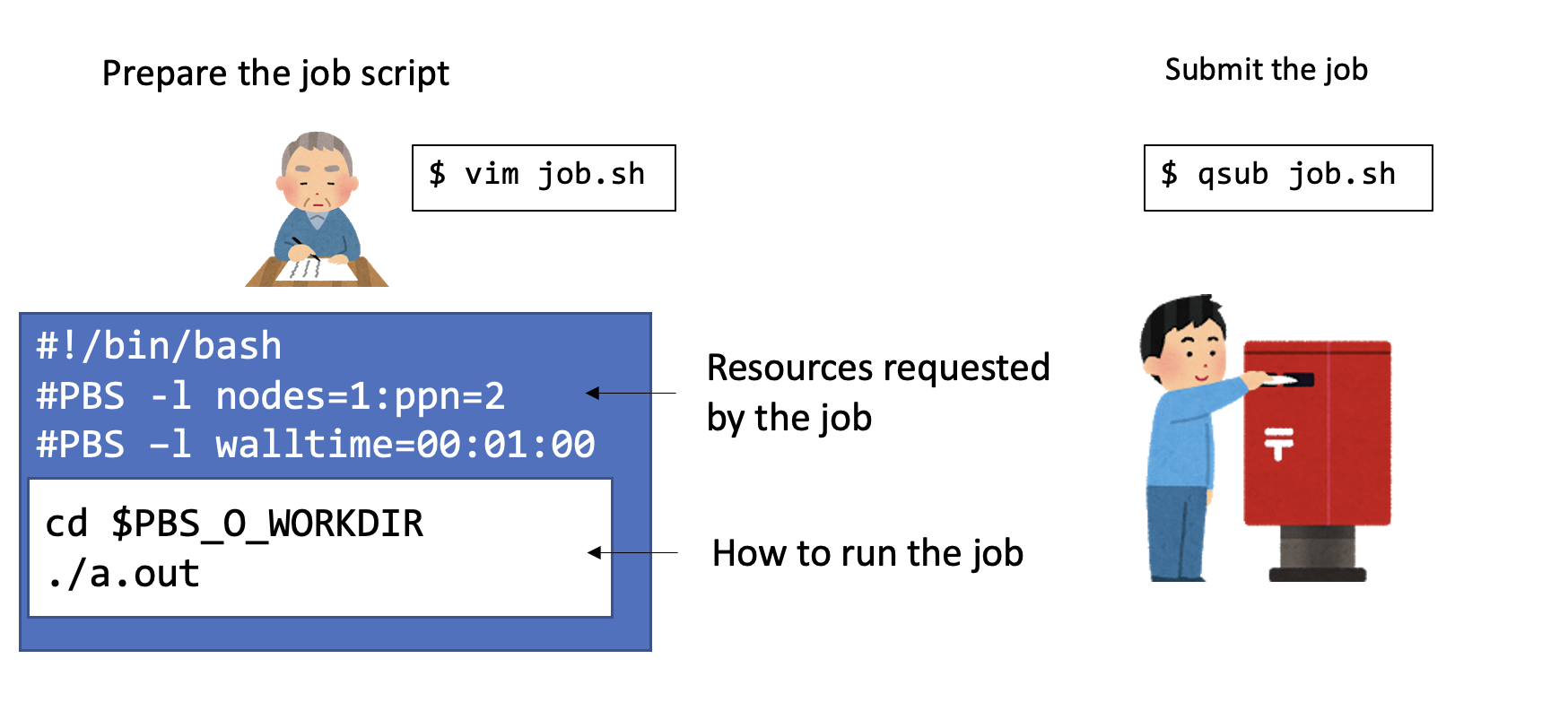 A job script and job submission